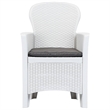 vidaXL 7 Piece Durable Outdoor Dining Set in White Plastic