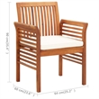 vidaXL Solid Acacia Wood 3 Piece Outdoor Dining Set in Brown Frame
