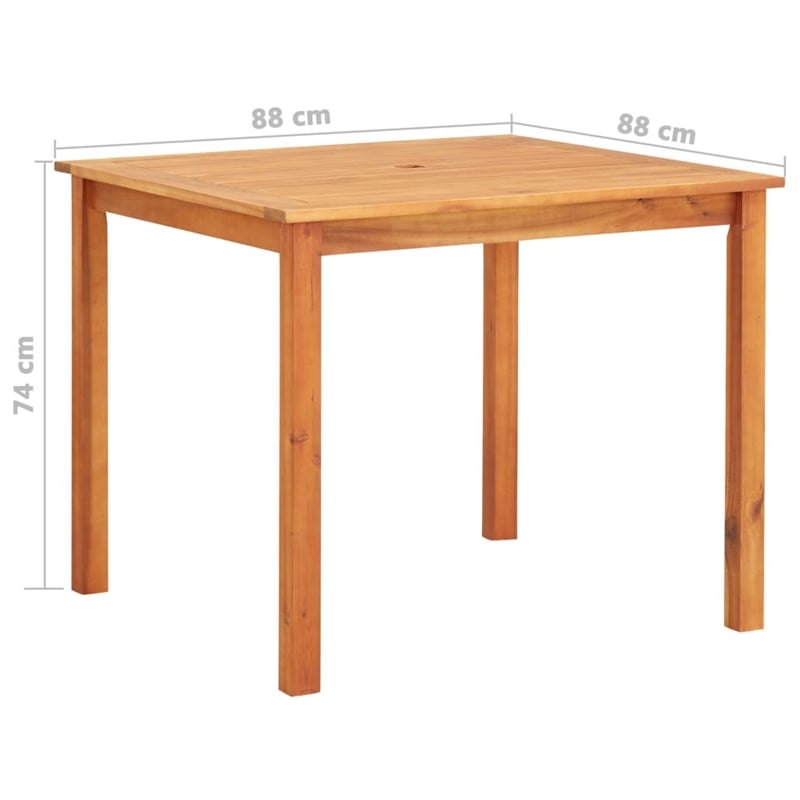 vidaXL Solid Acacia Wood 5 Piece Outdoor Dining Set in Brown Frame