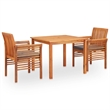 vidaXL Outdoor Dining Set in Brown Frame With in Dark Gray Cushions