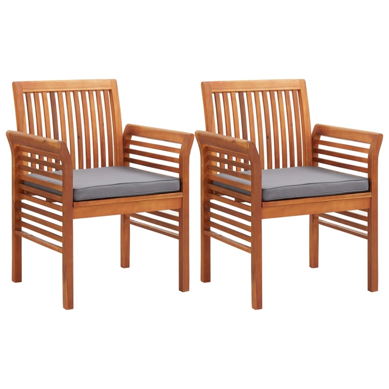 vidaXL Outdoor Dining Set in Brown Frame With in Dark Gray Cushions