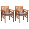 vidaXL Outdoor Dining Set in Brown Frame With in Dark Gray Cushions