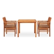 vidaXL Outdoor Dining Set in Brown Frame With in Dark Gray Cushions