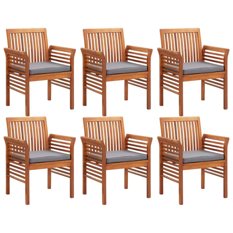 vidaXL Outdoor Dining Set in Brown Frame and Dark Gray Cushions