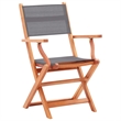 vidaXL Dining Set in Gray Solid Eucalyptus Wood and Textilene Large