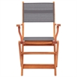 vidaXL Dining Set in Gray Solid Eucalyptus Wood and Textilene Large