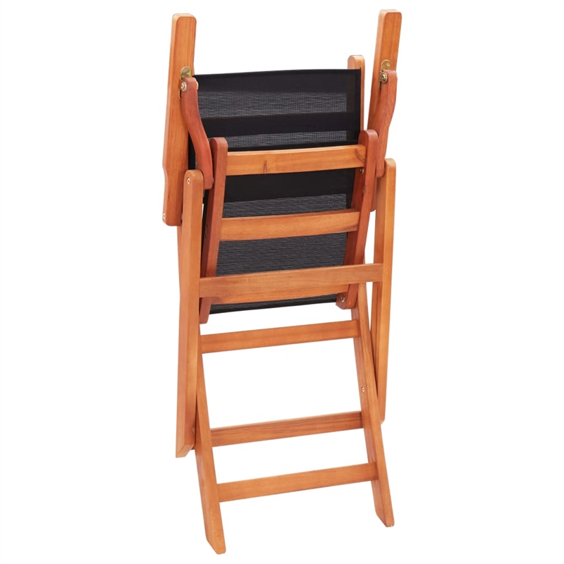 vidaXL 9 Piece Patio Dining Set Solid Eucalyptus Wood and Textilene