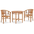 vidaXL Garden Dining Set Natural Teak Solid Teak Wood Compact Durable