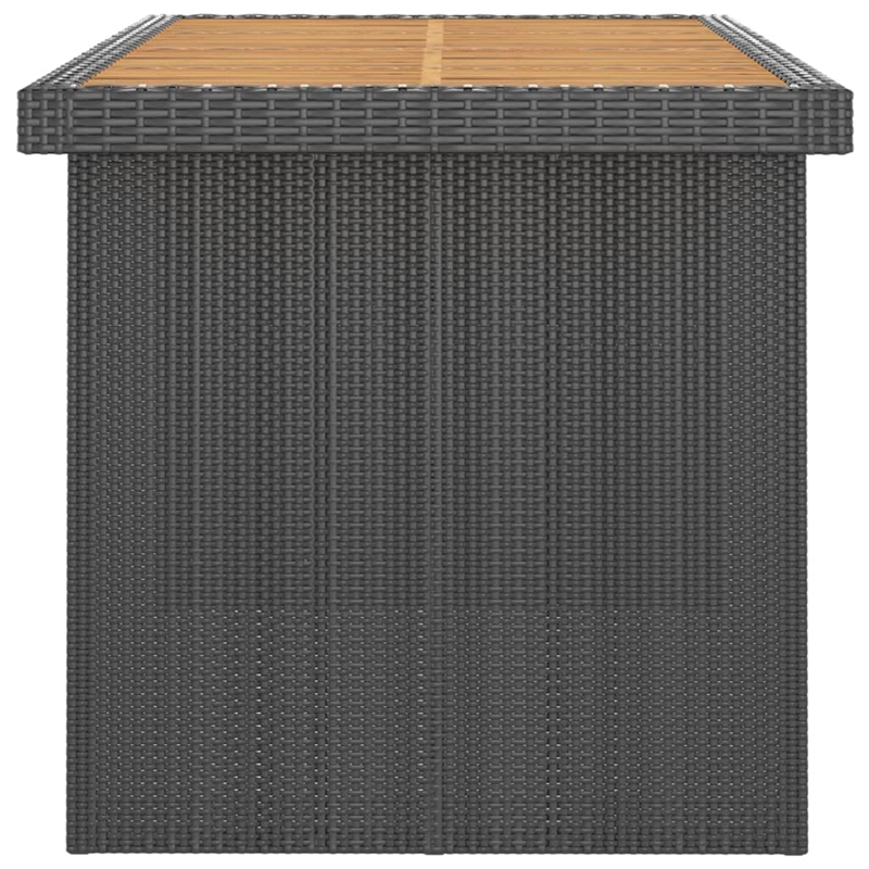 vidaXL Outdoor Dining Set in Black/Natural Wood