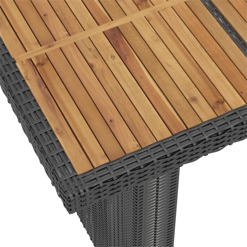 vidaXL Outdoor Dining Set in Black/Natural Wood