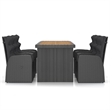 vidaXL Outdoor Dining Set in Black/Natural Wood