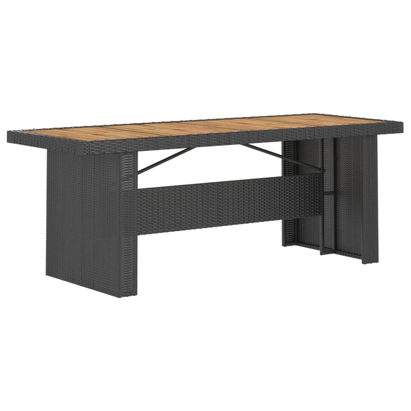 vidaXL Outdoor Dining Set in Black/Natural Wood