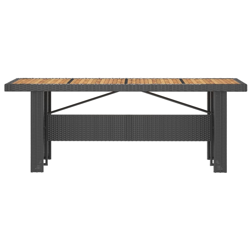 vidaXL Outdoor Dining Set in Black/Natural Wood