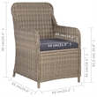 vidaXL Outdoor Dining Set in Brown and Gray