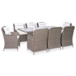 vidaXL Outdoor Dining Set in Brown and Cream White