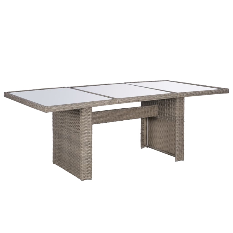 vidaXL Outdoor Dining Set in Brown and Cream White