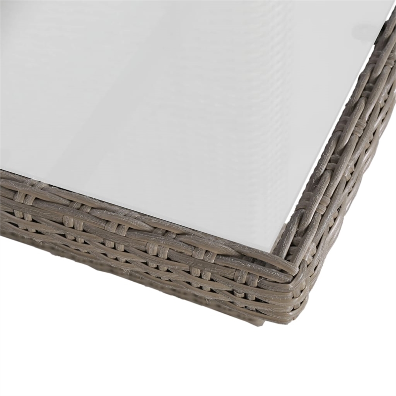 vidaXL Outdoor Dining Set in Brown and Cream White