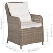 vidaXL Outdoor Dining Set in Brown and Cream White