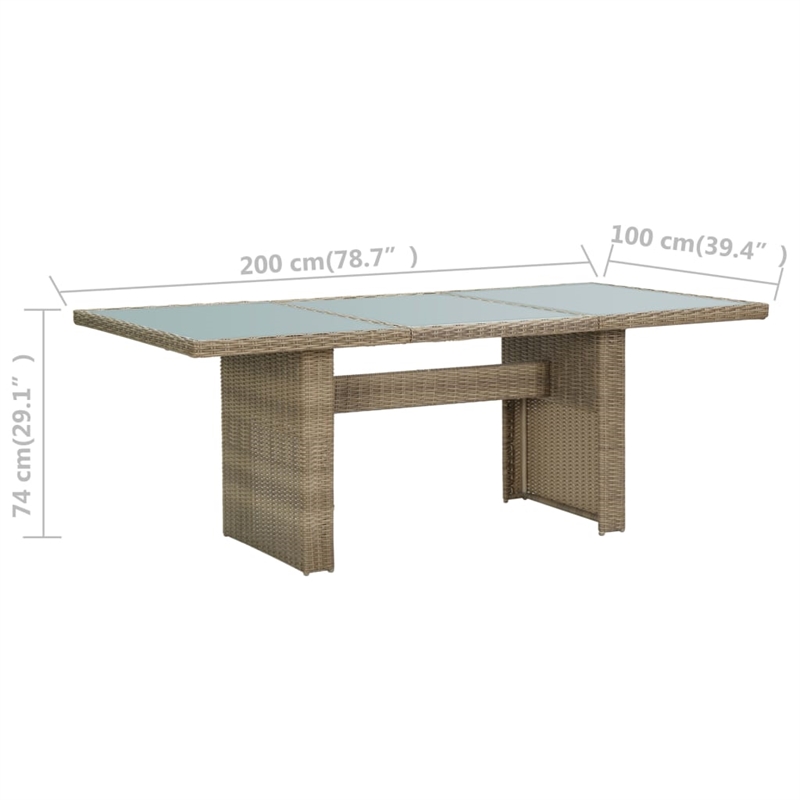vidaXL Outdoor Dining Set in Brown and Cream White