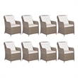 vidaXL Outdoor Dining Set in Brown and Cream White