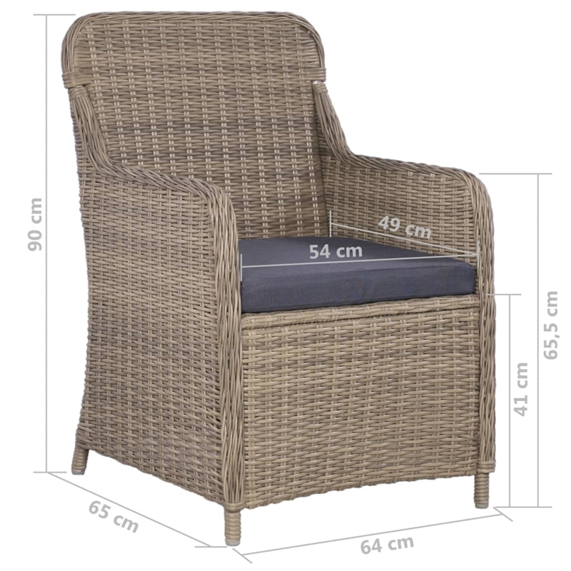 vidaXL Outdoor Dining Set in Brown and Dark Gray