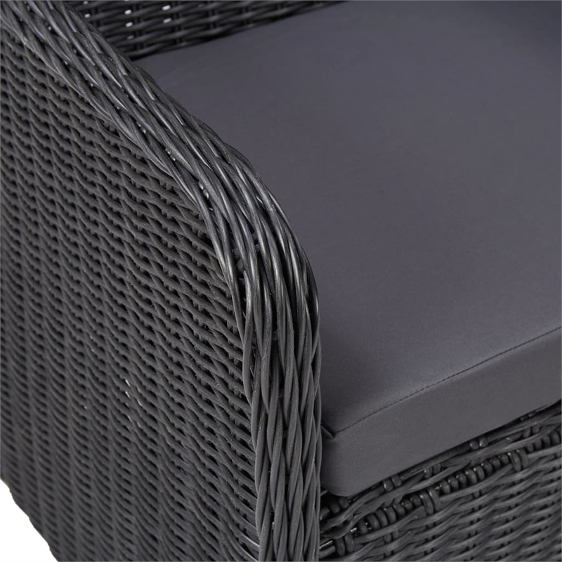 vidaXL Outdoor Dining Set in Black and Dark Gray