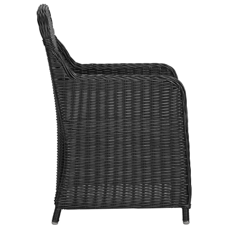 vidaXL Outdoor Dining Set in Black and Dark Gray