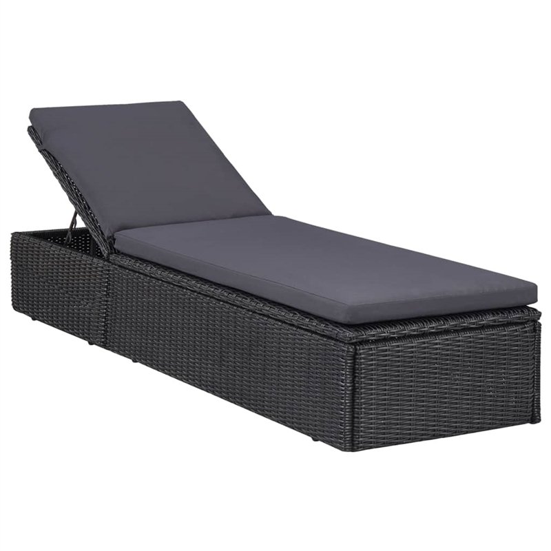 vidaXL Outdoor Dining Set in Black and Dark Gray