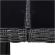 vidaXL Outdoor Dining Set in Black and Dark Gray Half Round Poly Rattan