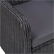 vidaXL Outdoor Dining Set in Black and Dark Gray Half Round Poly Rattan