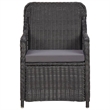 vidaXL Outdoor Dining Set in Black and Dark Gray Half Round Poly Rattan