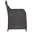 vidaXL Outdoor Dining Set in Black and Dark Gray Half Round Poly Rattan