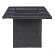 vidaXL Outdoor Dining Set in Black and Dark Gray Half Round Poly Rattan