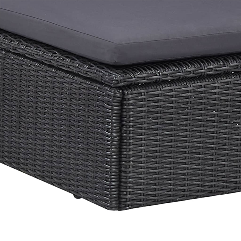 vidaXL Outdoor Dining Set in Black and Dark Gray