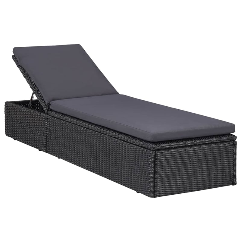 vidaXL Outdoor Dining Set in Black and Dark Gray