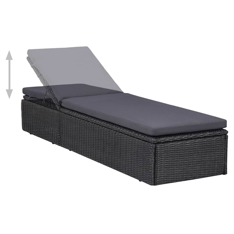 vidaXL Outdoor Dining Set in Black and Dark Gray