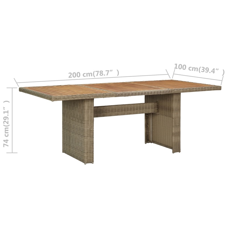vidaXL Outdoor Dining Set in Brown and Dark Gray