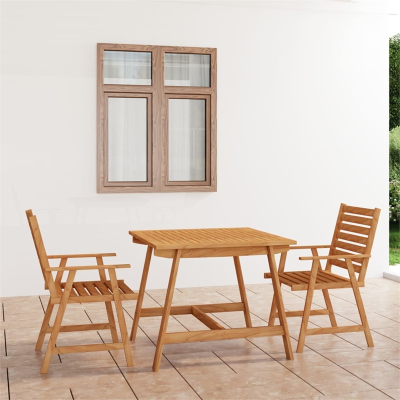vidaXL Outdoor Dining Set Warm Acacia Wood Tone
