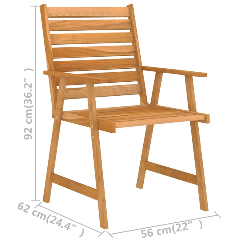 vidaXL Outdoor Dining Set Natural Wood Solid Acacia Wood 5-Piece Durable