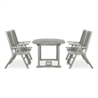 vidaXL Garden Dining Set in Gray Wash Solid Acacia Wood Large Foldable