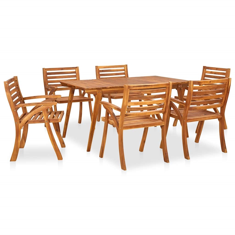 vidaXL Dining Set in Brown Solid Acacia Wood Medium Dining Set