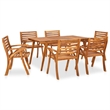 vidaXL Dining Set in Brown Solid Acacia Wood Medium Dining Set