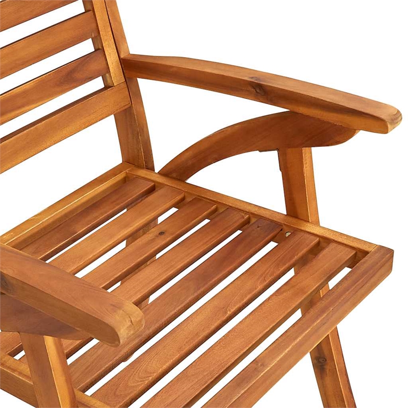 vidaXL Dining Set in Brown Solid Acacia Wood Medium Dining Set