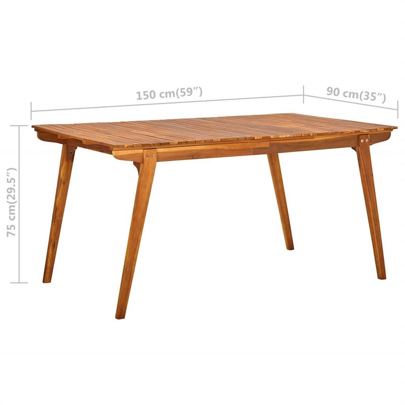 vidaXL Dining Set in Brown Solid Acacia Wood Medium Dining Set