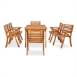 vidaXL Dining Set in Brown Solid Acacia Wood Medium Dining Set