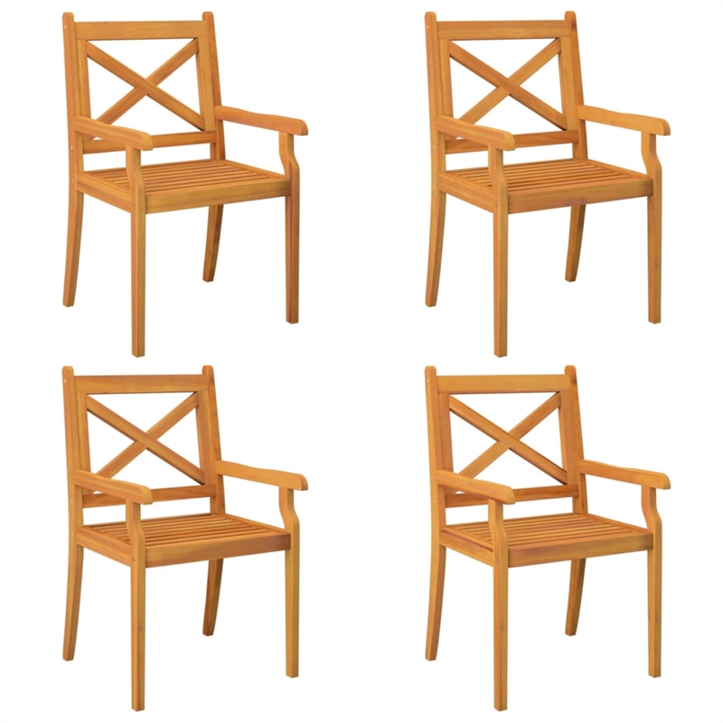 vidaXL Solid Acacia Wood Medium Durable Garden Dining Set in Natural/Brown