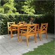 vidaXL Solid Acacia Wood Standard Durable Garden Dining Set Natural/Brown