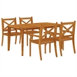 vidaXL Solid Acacia Wood Standard Durable Garden Dining Set Natural/Brown