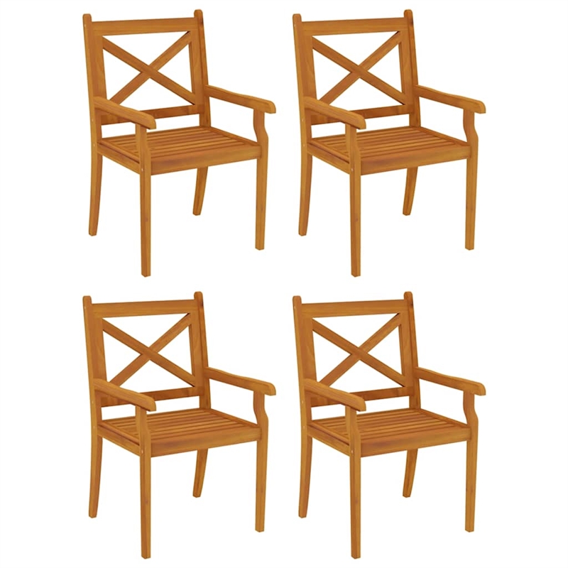 vidaXL Solid Acacia Wood Standard Durable Garden Dining Set Natural/Brown