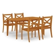vidaXL Solid Acacia Wood Standard Durable Garden Dining Set Natural/Brown